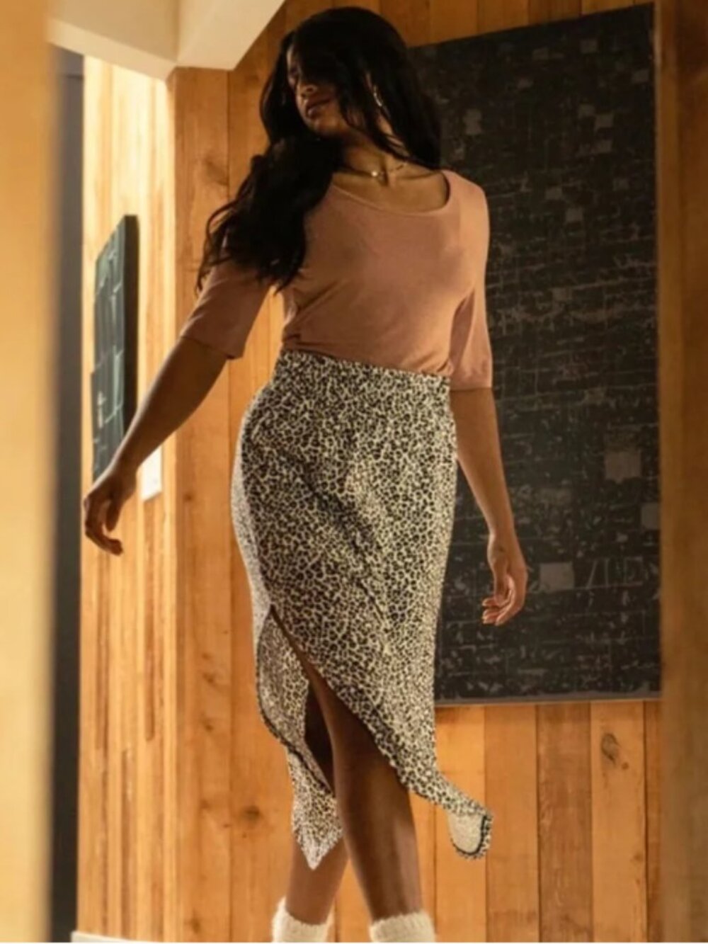2/$50 Jackson Rowe Leopard Print Link Skirt | Small